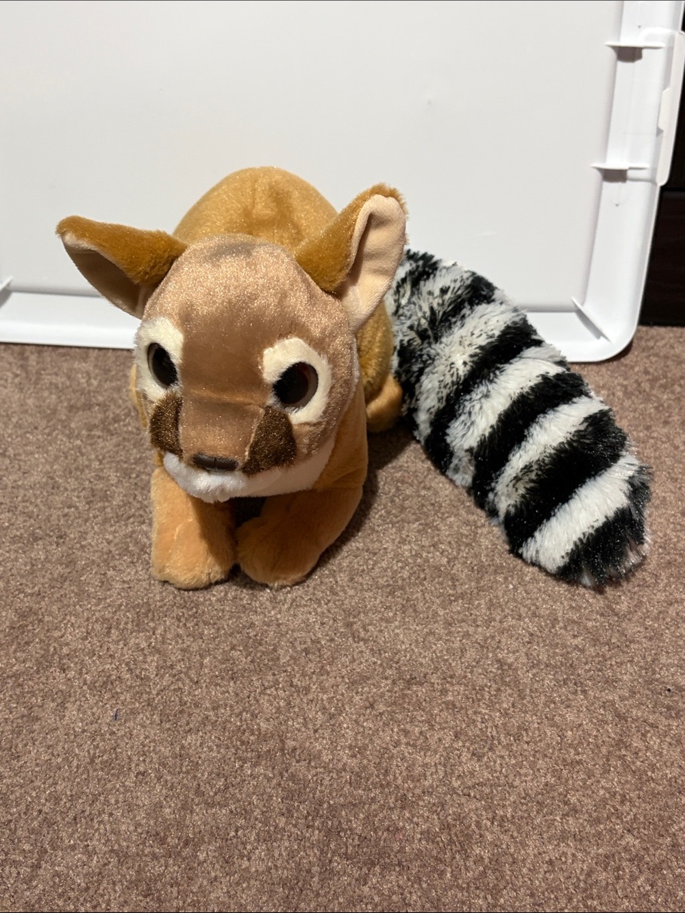 Plush Ring-Tail Toy - Tan with Black & White Tail